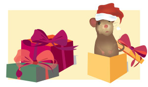 Christmas Card with cute mouse