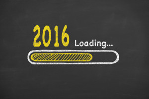 Loading New Year 2016 on Chalkboard